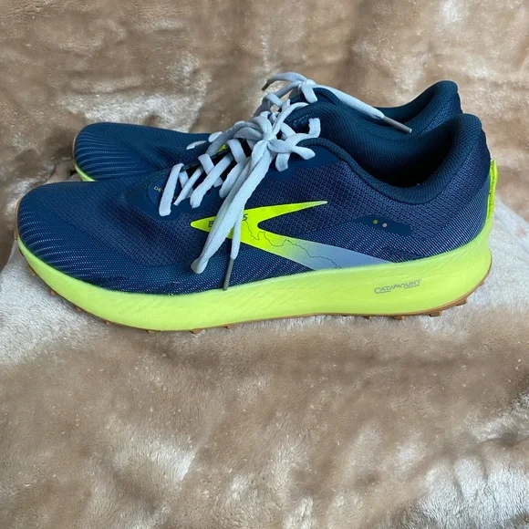 Brooks Catamount Navy Volt Ultralight Trail Running Shoes Mens 10.5 - Picture 7 of 8